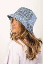 Load image into Gallery viewer, Paisley patchwork Bucket Hat: Blue