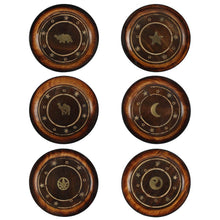 Load image into Gallery viewer, Mango Wood Round Plate Incense Holder with Brass Inlay