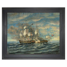 Load image into Gallery viewer, USS Constitution and HMS Guerriere Framed Oil Painting Print: 8&quot; x 10&quot;