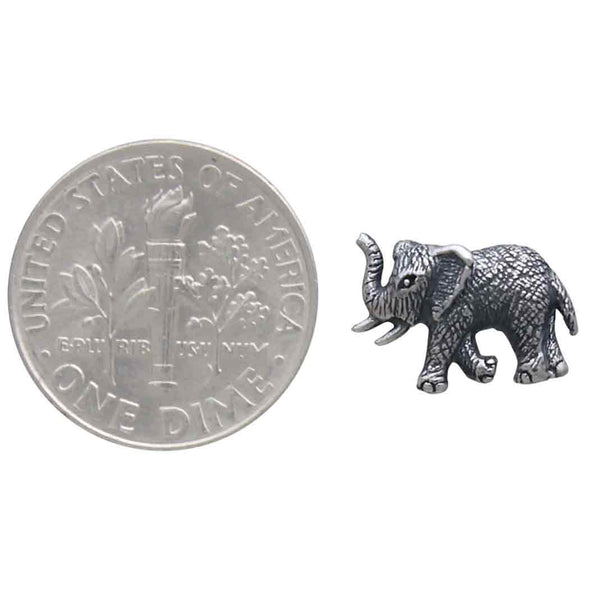Nina Designs - Sterling Silver Elephant Post Earrings 9x12mm