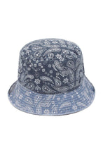 Load image into Gallery viewer, Paisley patchwork Bucket Hat: Blue