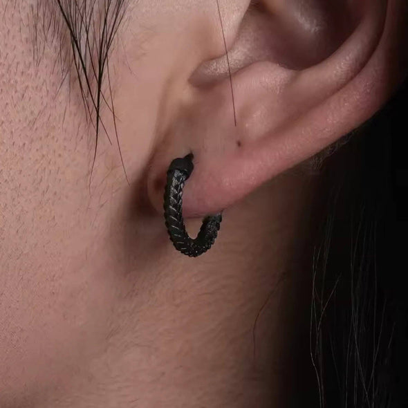 Snake Skin Earrings: Black