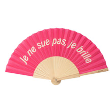 Load image into Gallery viewer, “Je Ne Sue Pas, Je Brille” Pink Fan