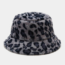 Load image into Gallery viewer, Warm Fleece Leopard Print Bucket Hat: WHITE