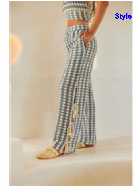 34161002 BLUE BLUE CROTCHET PANTS