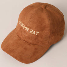 Load image into Gallery viewer, Cowboy Hat Text Embroidery Suede Baseball Cap
