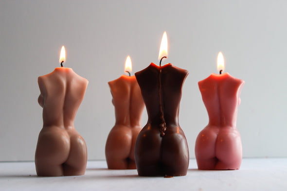 Woman Shaped Body Candles - 3 inches - Curvy Thin