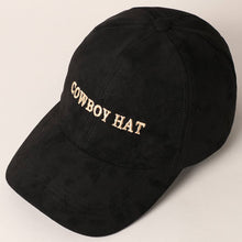 Load image into Gallery viewer, Cowboy Hat Text Embroidery Suede Baseball Cap