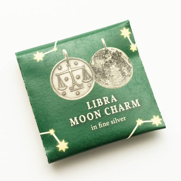 Zodiac Libra Moon Silver Charm