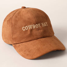 Load image into Gallery viewer, Cowboy Hat Text Embroidery Suede Baseball Cap