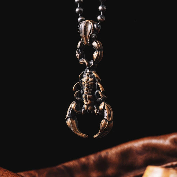 Scorpion Pendant: Brass / 25" Ball Chain