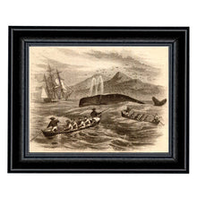 Load image into Gallery viewer, 5x7&quot; Pursuit of Greenland Whale Framed Print Behind Glass