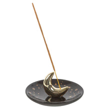 Load image into Gallery viewer, Something Different Wholesale - Gold Crescent Moon Incense Stick Holder