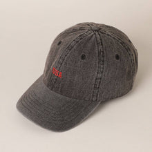 Load image into Gallery viewer, USA Embroidered Denim CottonUSA Embroidered Den Baseball Cap: LT BLUE / ONE SIZE