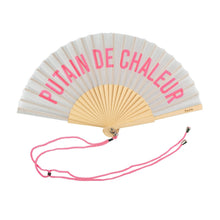 Load image into Gallery viewer, Putain De Chaleur Grey and Pink Fan