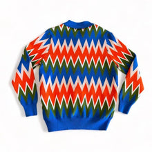 Load image into Gallery viewer, Zig Zag Knit Jacquard Polo Cardigan