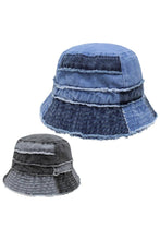 Load image into Gallery viewer, Patch work bucket hat: Denim blue