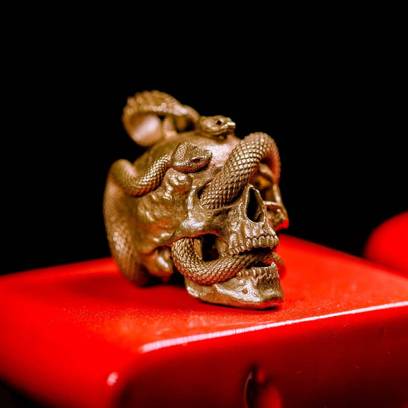 Skull & Snake Pendant: Brass / 25" Ball Chain