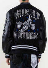 Load image into Gallery viewer, MONO BRIGHT FUTURE  VARSITY JACKET: BLACK
