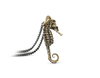 Small Seahorse Necklace - Bronze: Gunmetal chain / 18"