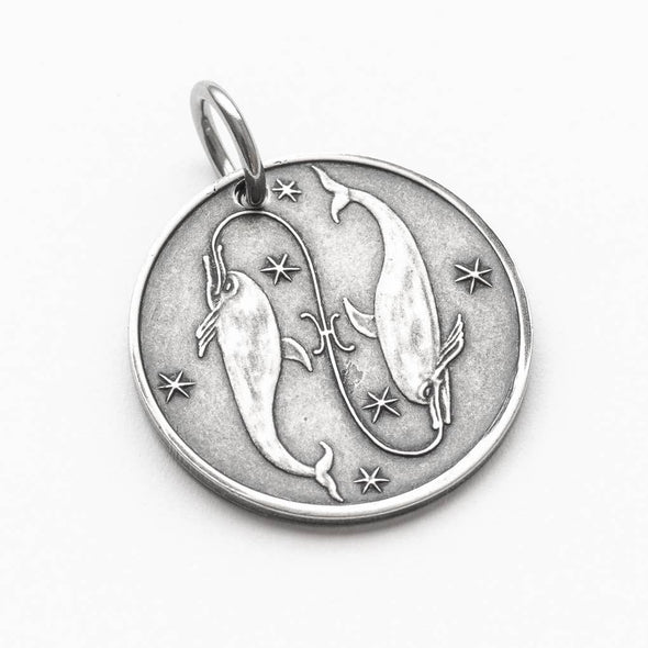 Zodiac Pisces Moon Silver Charm