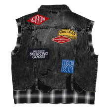 Load image into Gallery viewer, PATCHES CUT OFF PLAID DENIM VEST