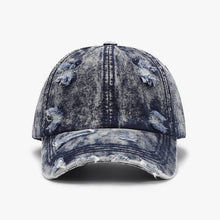 Load image into Gallery viewer, Breathable Washed-Out Distressed Baseball Cap: LIGHT BLUE