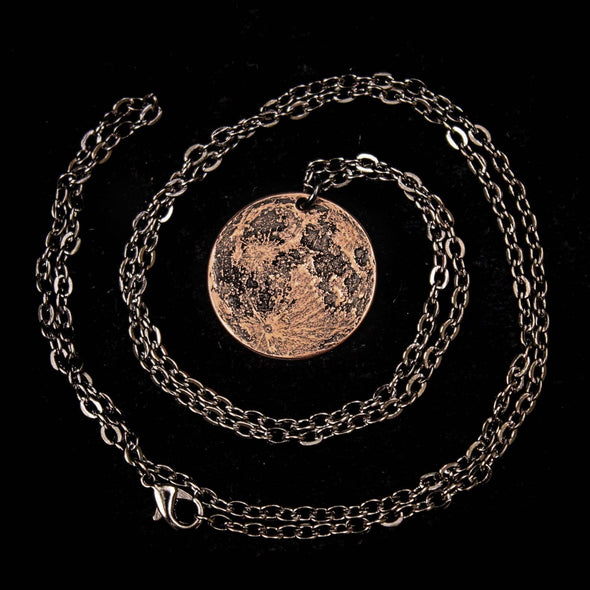 Blood Moon Copper Necklace - 1" Pendant on 30" Chain