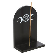 Load image into Gallery viewer, Black Triple Moon Incense Holder Shelf