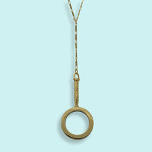 Load image into Gallery viewer, Long Y-drop Magnifying Glass Necklace: 28 Inch