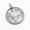 Zodiac Taurus Moon Silver Charm