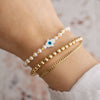 Hamsa Gemstone Bracelet, Freshwater Pearl