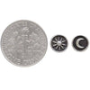 Raised Sun and Moon Post Earrings 6x6mm: Sterling Silver