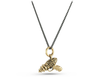 Ray Gun Necklace - Bronze: Gold plated chain / 18"