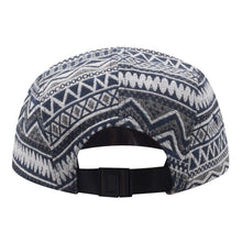 Load image into Gallery viewer, Hatphile Salty Native Pattern Multi Color Jacquard 5 Panel Hat Camp Cap: Jacquard Black Salty