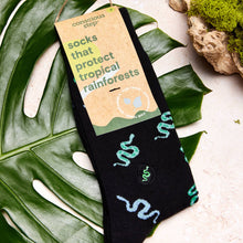 Load image into Gallery viewer, Socks that Protect Tropical Rainforests (Slithering Snakes): Medium