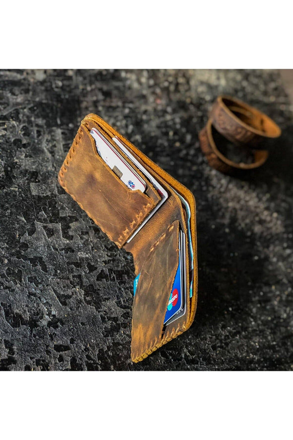 Leather Wallet - Handmade Wallet-CardHolder-Veg Tan Leather