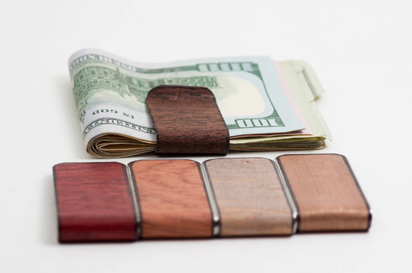 Resolute Star - Wood Wallet : Wood Money Clip, Credit Card Case, Cash Clip: Brown Mahogany