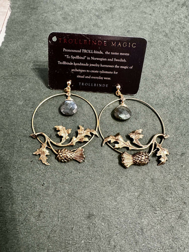 Thistle Hoops (labradorite)