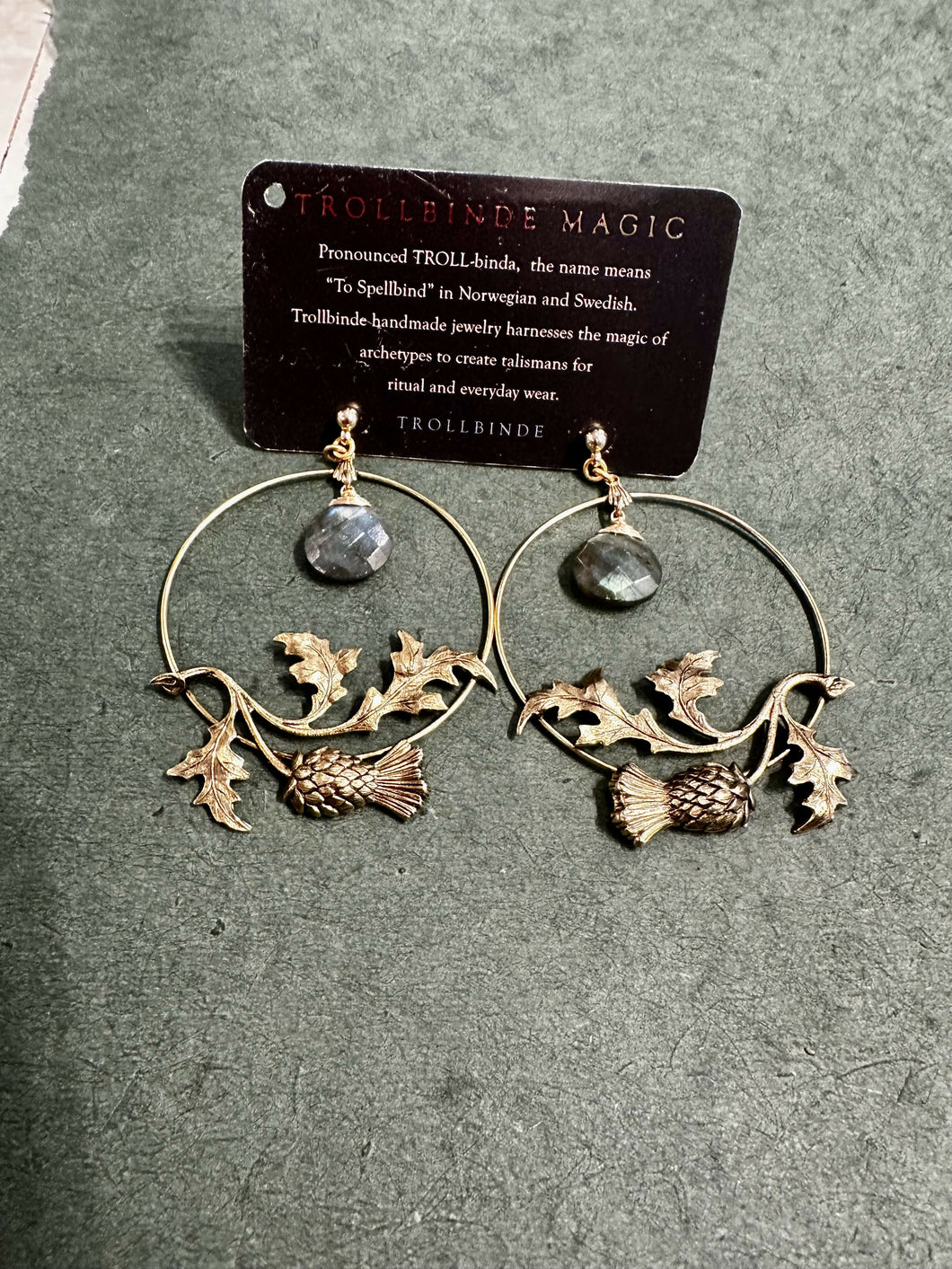 Thistle Hoops (labradorite)