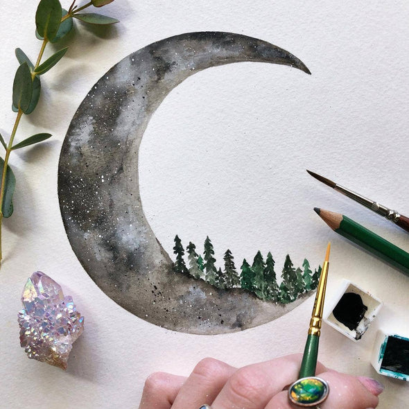Jess Weymouth - Nature on the Moon - Trees Print (8" x 10")