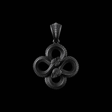 Double Snake Pendant: Black
