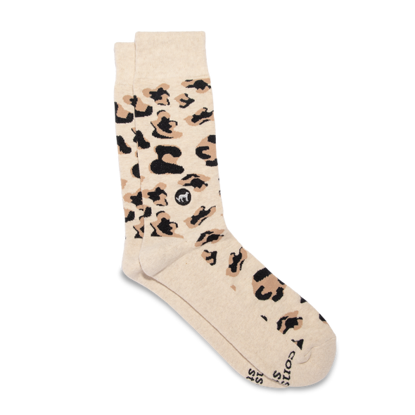 Socks that Protect Cheetahs beige