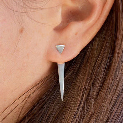 Triangle Ear Jacket Earrings 31x5mm