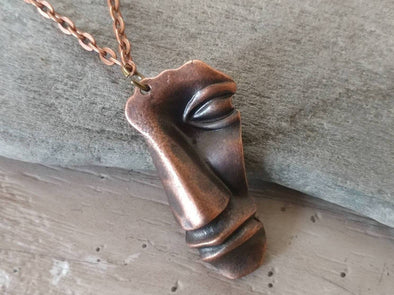Piccadilly Pendants - Bronze Face Necklace, Abstract Necklace, Art Necklace: 18