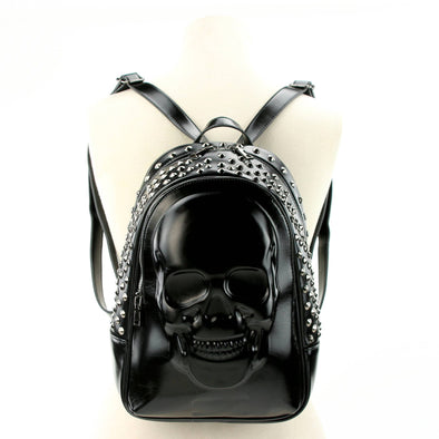 Skull Embossed Backpack in Vinyl