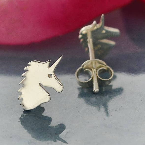 Nina Designs - Sterling Silver Unicorn Post Earrings 10x7mm