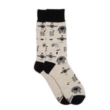 Load image into Gallery viewer, Socks that Give Books  (Ivory Hieroglyphics): Medium