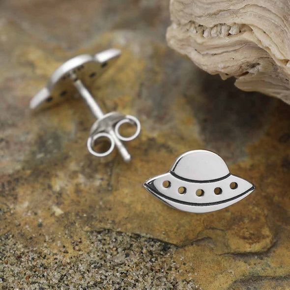 Nina Designs - Sterling Silver UFO Post Earrings 6x11mm