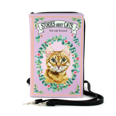 Stories about Cats Book Clutch Bag in Vinyl